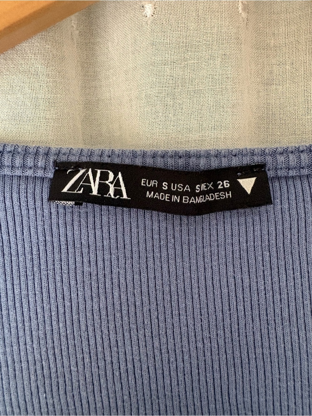 Zara Light Blue Ruched Drawstring Crop Top - Picture 2 of 3